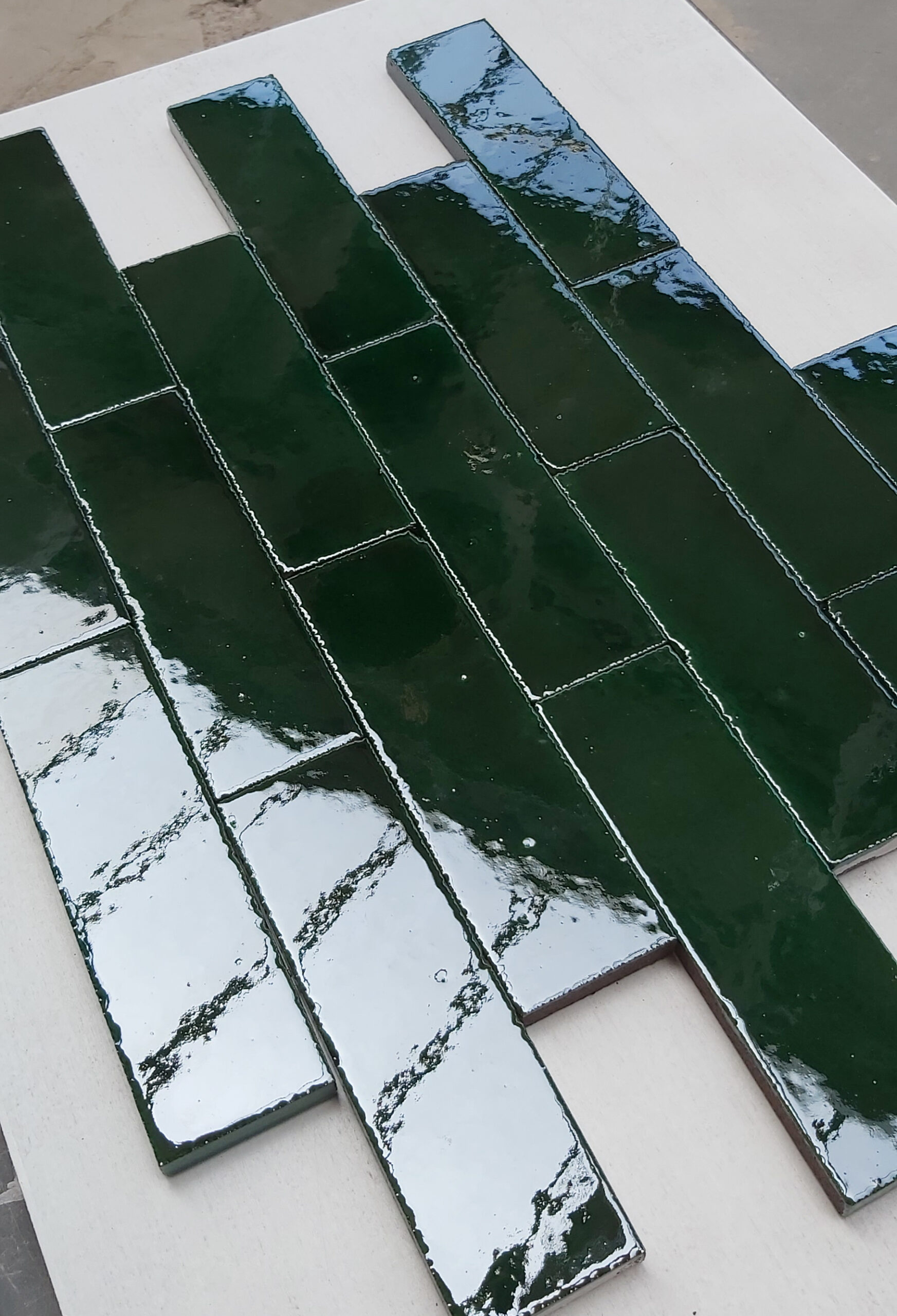 Victorian Green Glazed Brick Slips